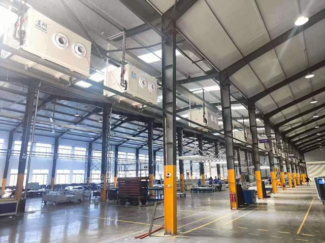 工廠中央空調，應用蒸發(fā)冷省電空調-臥式射流空調