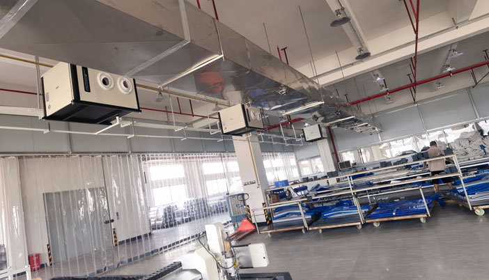 工廠空調節能，應用蒸發冷省電空調-臥式射流空調機組