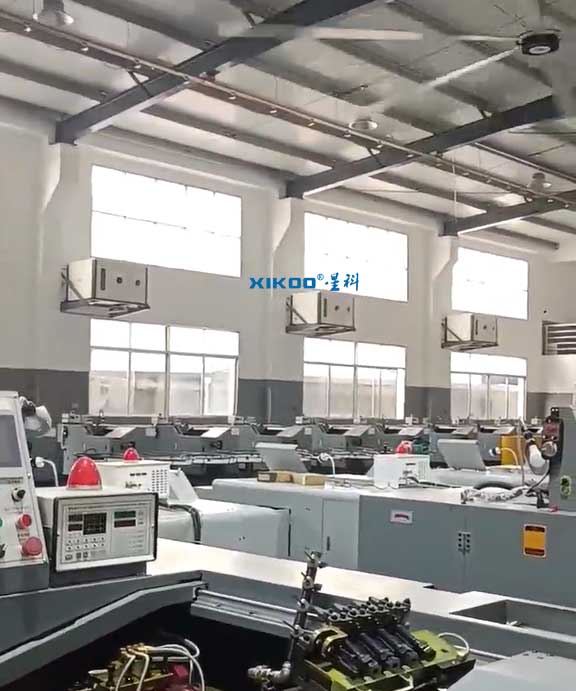 常熟車間降溫新方案，應(yīng)用蒸發(fā)冷省電空調(diào)-臥式射流機(jī)組